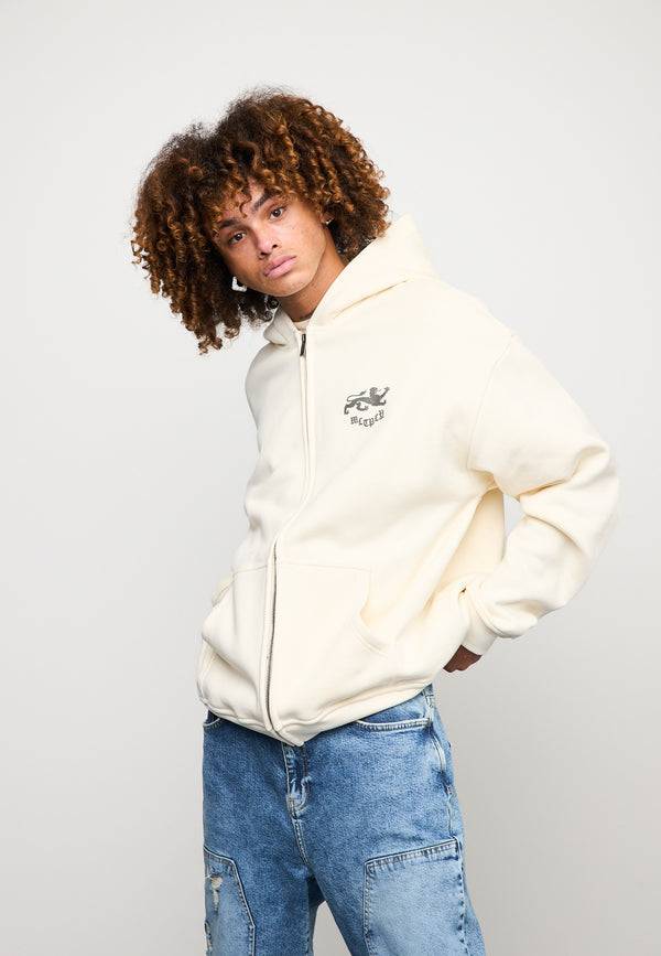 Multiply Spparel Oversize Zip Hoodie WARRANT Egret Letzte 2 Tage