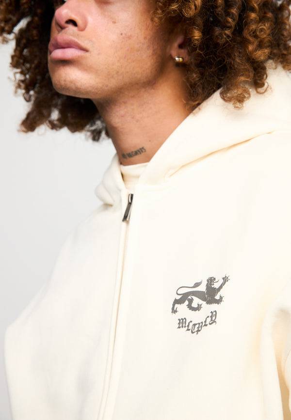 Multiply Spparel Oversize Zip Hoodie WARRANT Egret Letzte 2 Tage