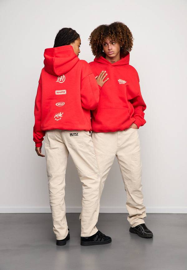Multiply Spparel Oversize Hoodie JUDGMENT Flame Scarlet Bis zu 60% Rabatt