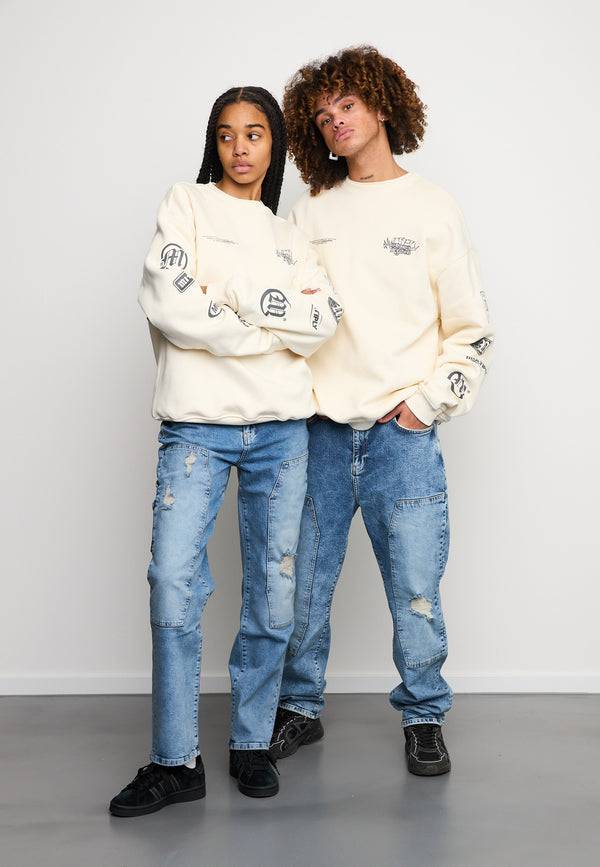 Multiply Spparel Oversize Sweatshirt TRUTH Egret Bis zu 65% Rabatt