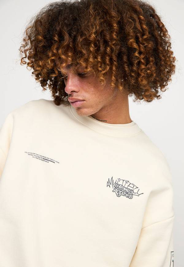 Multiply Spparel Oversize Sweatshirt TRUTH Egret Bis zu 65% Rabatt