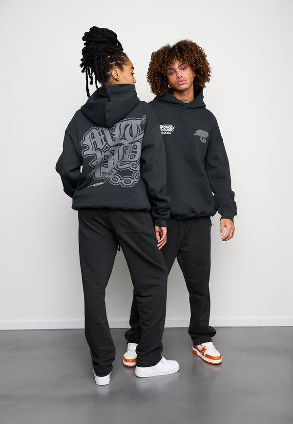 Multiply Spparel Oversize Hoodie FALSEHOOD Black Soda Washed Nur für heute