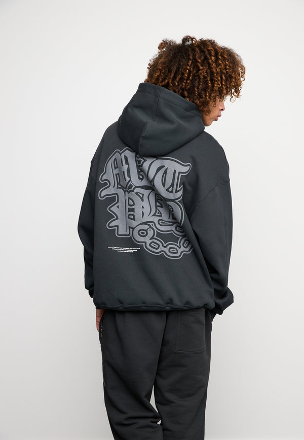 Multiply Spparel Oversize Hoodie FALSEHOOD Black Soda Washed Nur für heute
