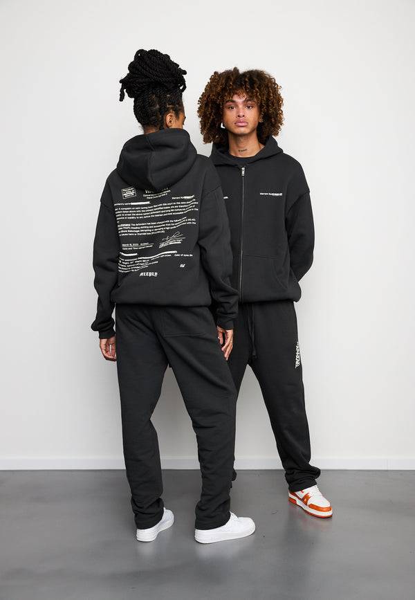 Multiply Spparel Oversize Zip Hoodie SLANDER Black Soda Washed Sonderangebot der Fabrik