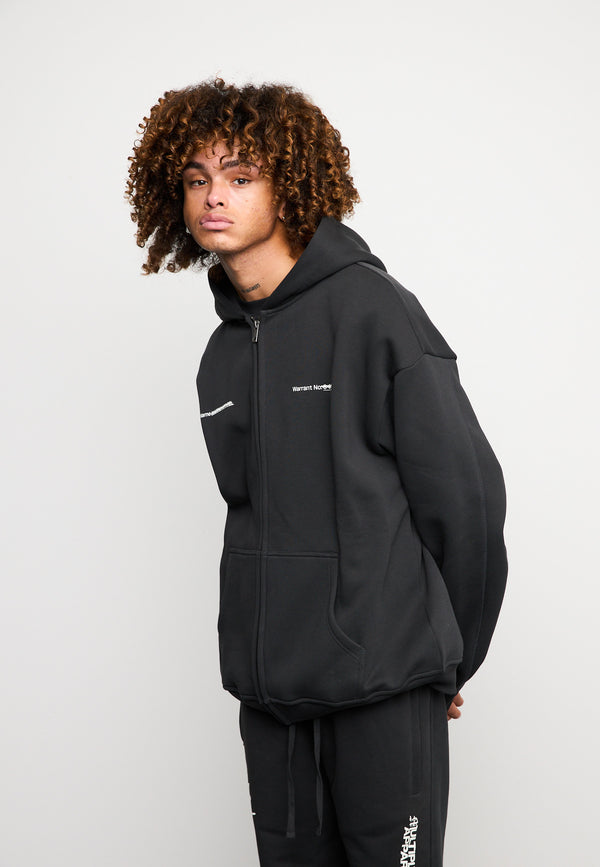 Multiply Spparel Oversize Zip Hoodie SLANDER Black Soda Washed Sonderangebot der Fabrik