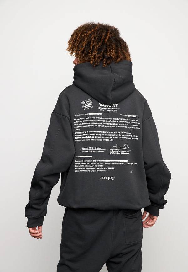 Multiply Spparel Oversize Zip Hoodie SLANDER Black Soda Washed Sonderangebot der Fabrik