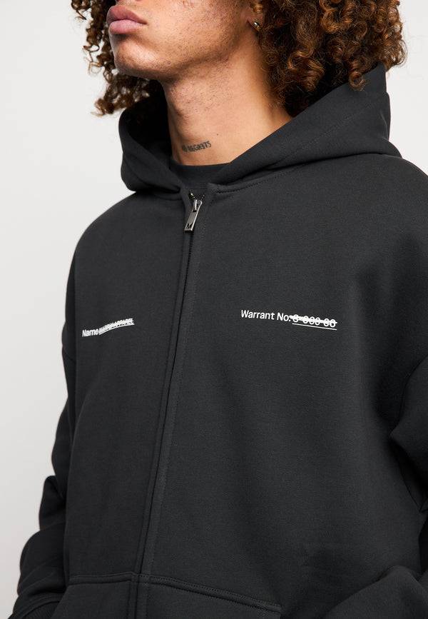 Multiply Spparel Oversize Zip Hoodie SLANDER Black Soda Washed Sonderangebot der Fabrik