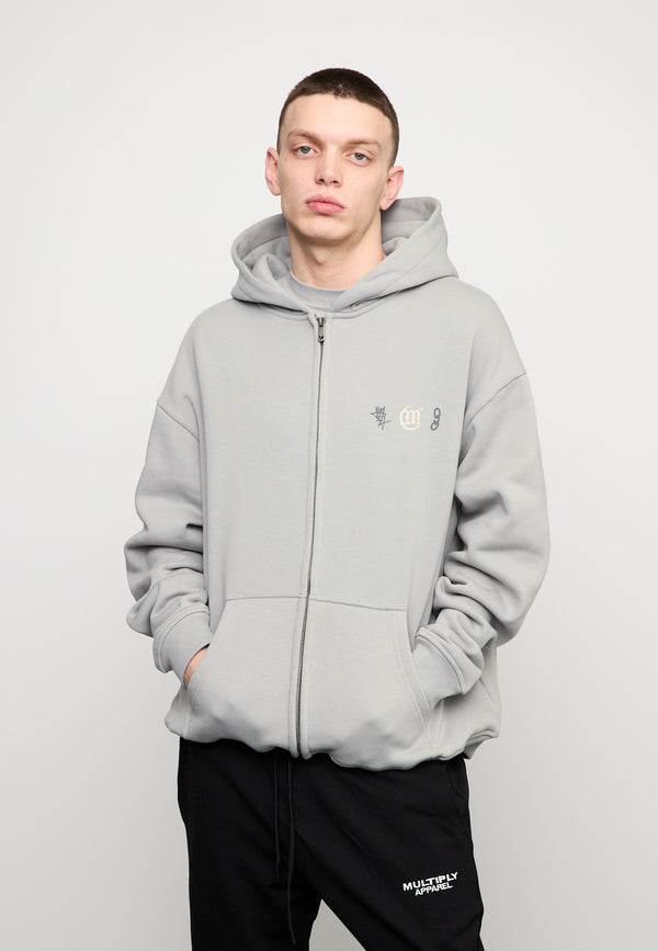 Multiply Spparel Oversize Zip Hoodie DEFAMATION Ultimate Grey Discount Store für neue Produkte