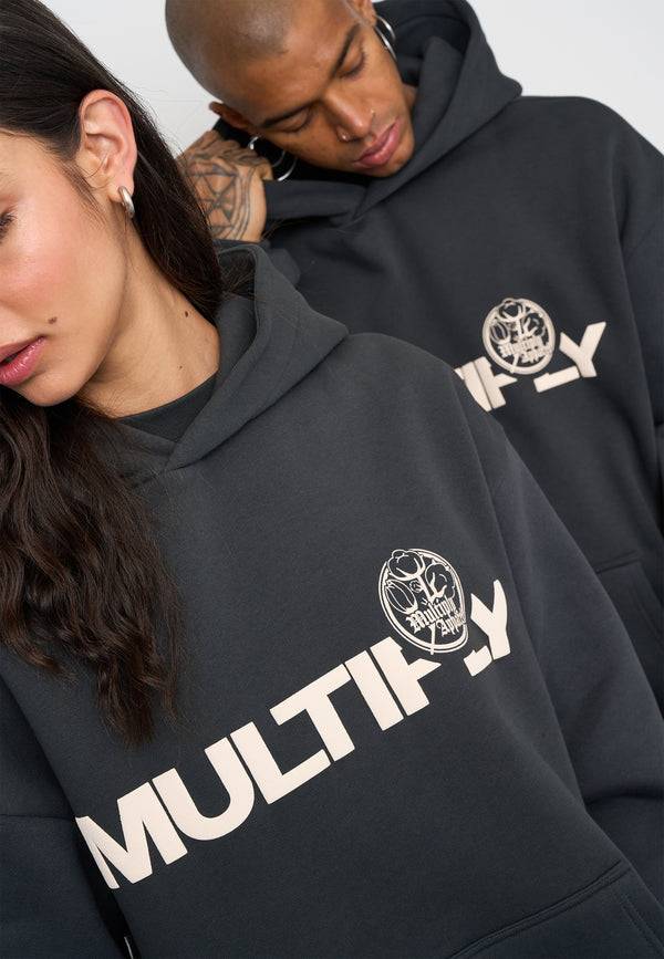 Multiply Spparel Oversize Hoodie VINTAGE Black Soda Washed Nur noch ein Tag übrig