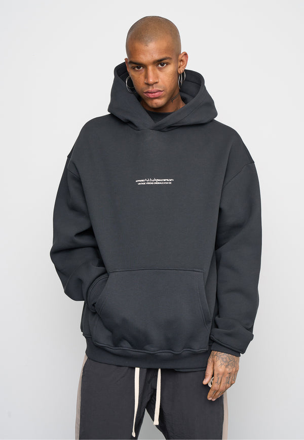 Multiply Spparel Oversize Hoodie V Visions Black Soda Washed Super Rabatt