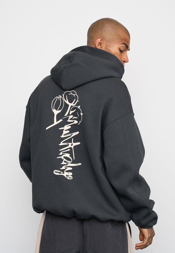 Multiply Spparel Oversize Zip Hoodie ROOTS Black Soda Washed Riesige Rabatte