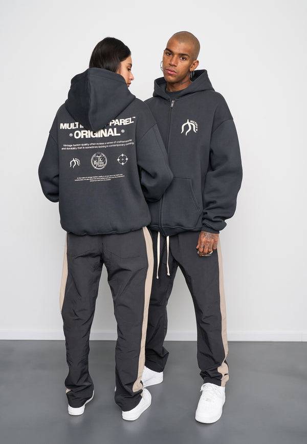 Multiply Spparel Oversize Zip Hoodie ORIGIN Black Soda Washed 50% Rabatt mit kostenlosem Versand