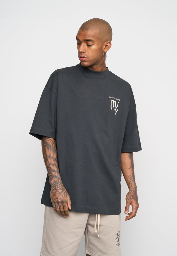 Multiply Spparel Oversize T-Shirt KICKFLIP Black Soda Washed Fabrikladen