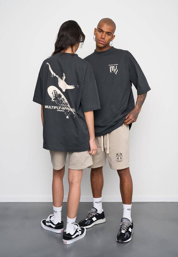 Multiply Spparel Oversize T-Shirt KICKFLIP Black Soda Washed Fabrikladen
