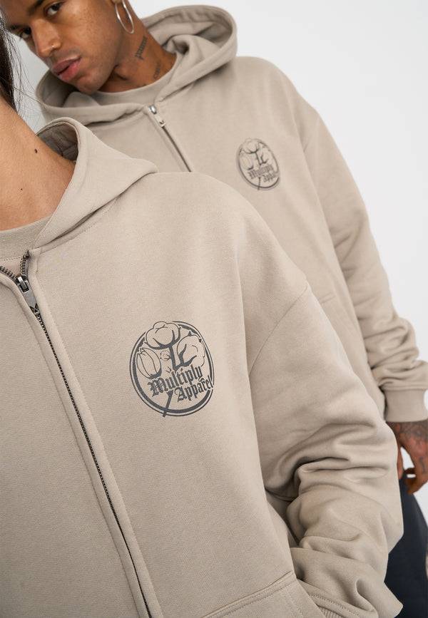 Multiply Spparel Oversize Zip Hoodie ANTIQUE Vintage Khaki Speichern exportieren
