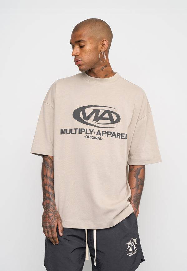 Multiply Spparel Oversize T-Shirt GRIND Vintage Khaki Im Verkauf