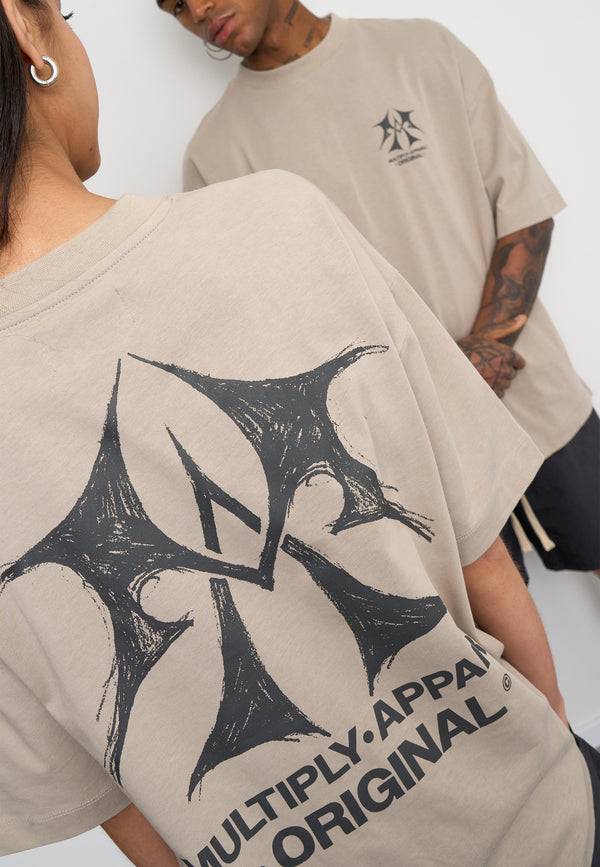 Multiply Spparel Oversize T-Shirt SKETCH Vintage Khaki zollfrei