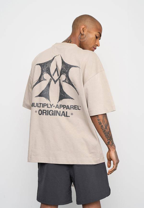 Multiply Spparel Oversize T-Shirt SKETCH Vintage Khaki zollfrei