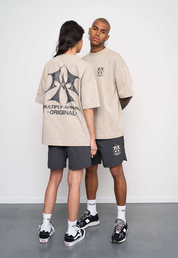 Multiply Spparel Oversize T-Shirt SKETCH Vintage Khaki zollfrei