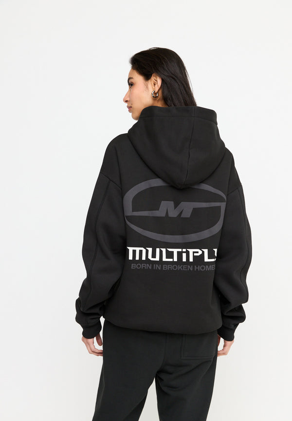 Multiply Spparel Oversize Zip Hoodie BROKEN IDENTITY Black Soda Washed 2025
