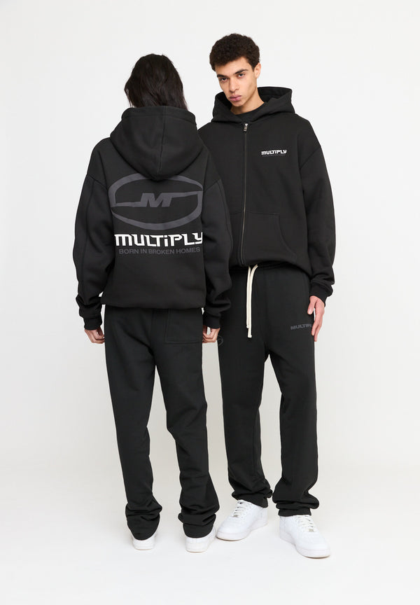Multiply Spparel Oversize Zip Hoodie BROKEN IDENTITY Black Soda Washed 2025