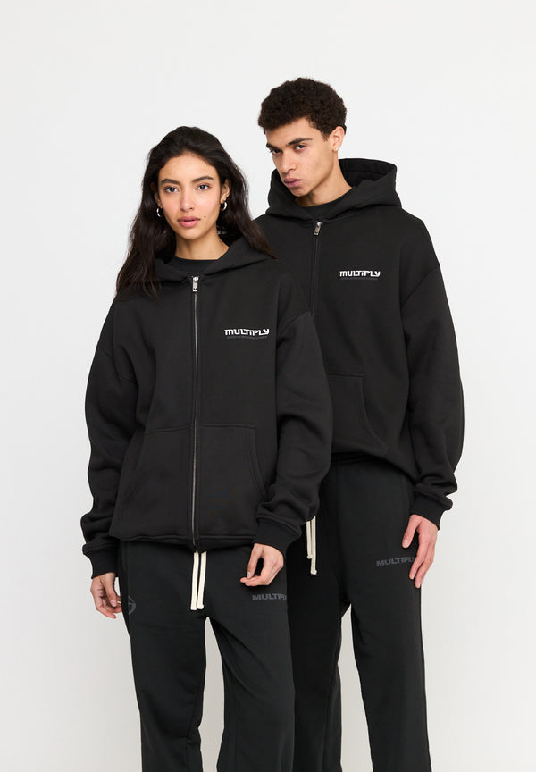 Multiply Spparel Oversize Zip Hoodie BROKEN IDENTITY Black Soda Washed 2025