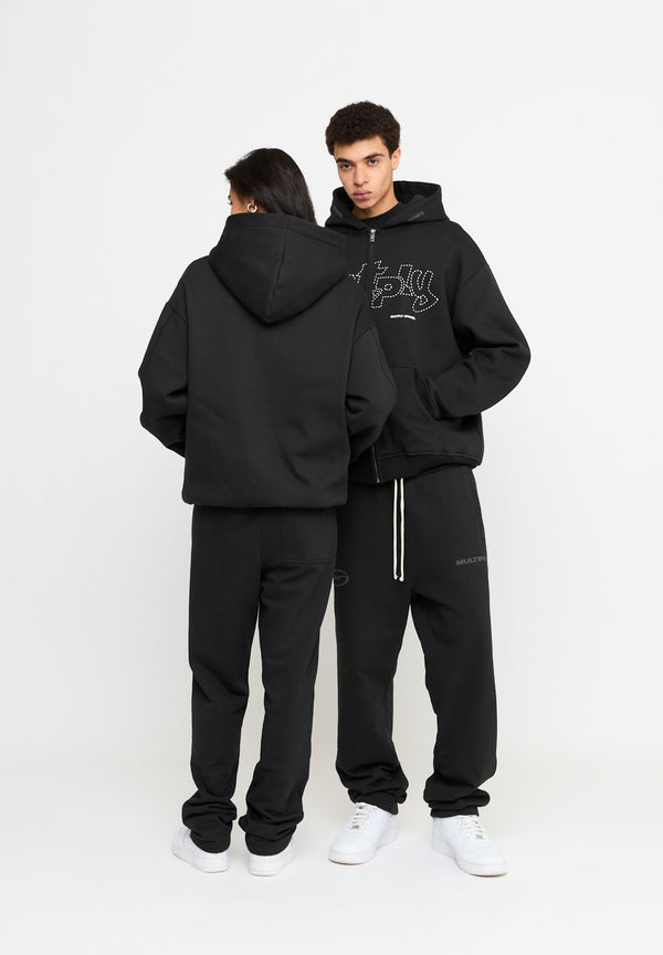 Multiply Spparel Oversize Zip Hoodie LONELINESS Black Soda Washed Online