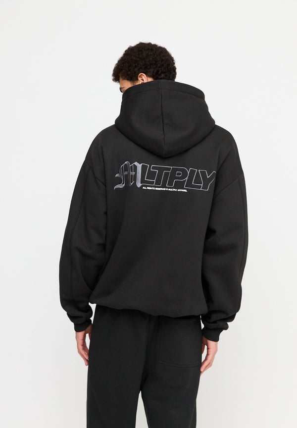 Multiply Spparel Oversize Zip Hoodie IMPACT Black Soda Washed Outlet