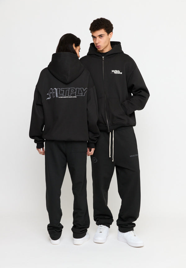 Multiply Spparel Oversize Zip Hoodie IMPACT Black Soda Washed Outlet