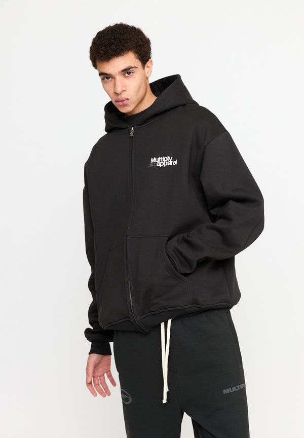 Multiply Spparel Oversize Zip Hoodie IMPACT Black Soda Washed Outlet