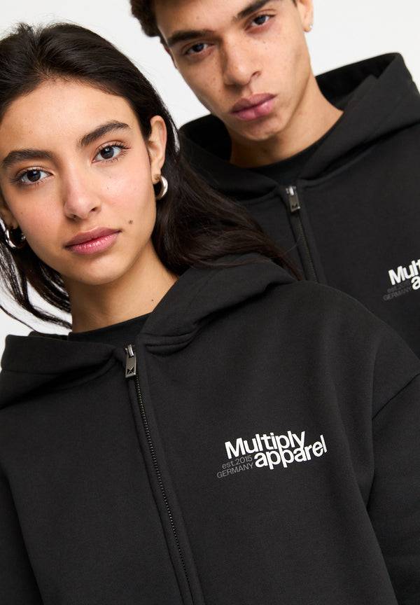 Multiply Spparel Oversize Zip Hoodie IMPACT Black Soda Washed Outlet