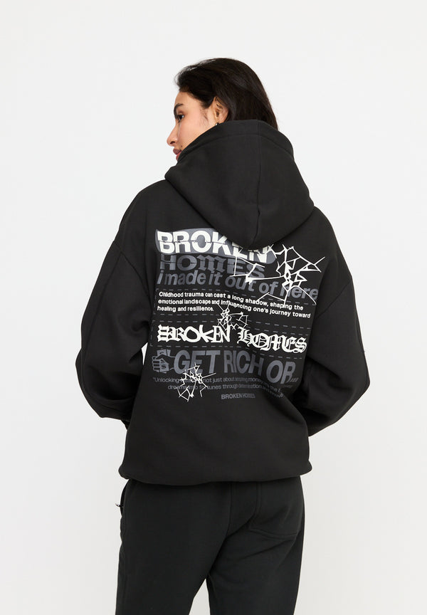 Multiply Spparel Oversize Zip Hoodie CUSTODY Black Soda Washed Auslauf