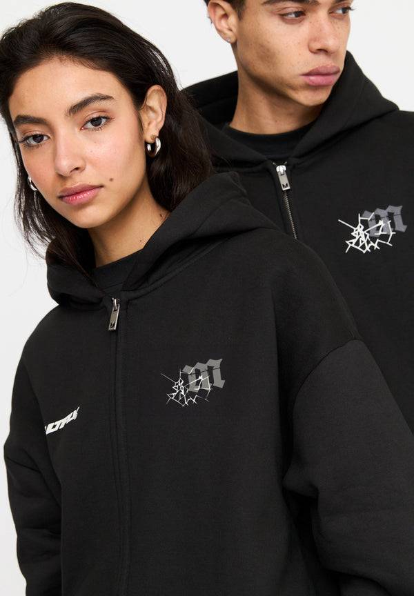 Multiply Spparel Oversize Zip Hoodie CUSTODY Black Soda Washed Auslauf
