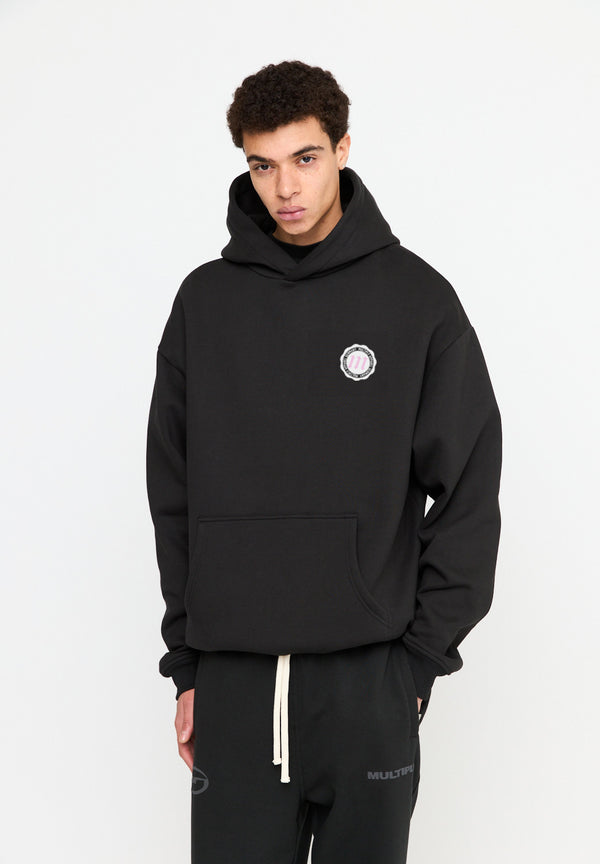 Multiply Spparel Oversize Hoodie SEPARATION Black Soda Washed Verkauf
