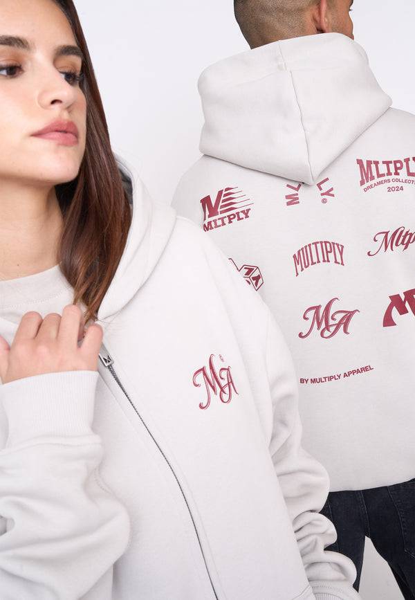Multiply Spparel Oversize Zip Hoodie COMPETITION Dove Schlussverkauf