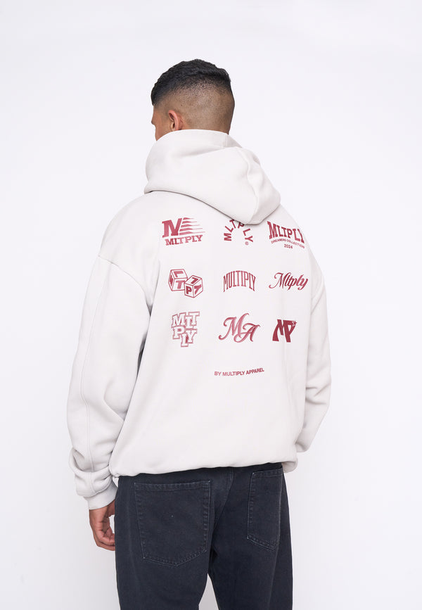 Multiply Spparel Oversize Zip Hoodie COMPETITION Dove Schlussverkauf