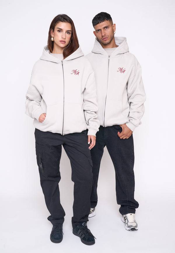 Multiply Spparel Oversize Zip Hoodie COMPETITION Dove Schlussverkauf