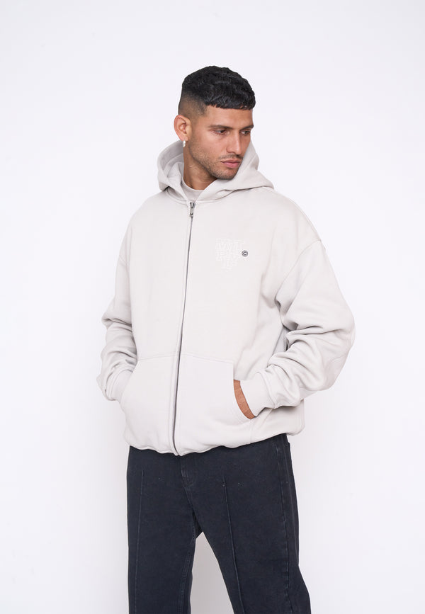 Multiply Spparel Oversize Zip Hoodie LIBRARY Dove Fabrikverkauf