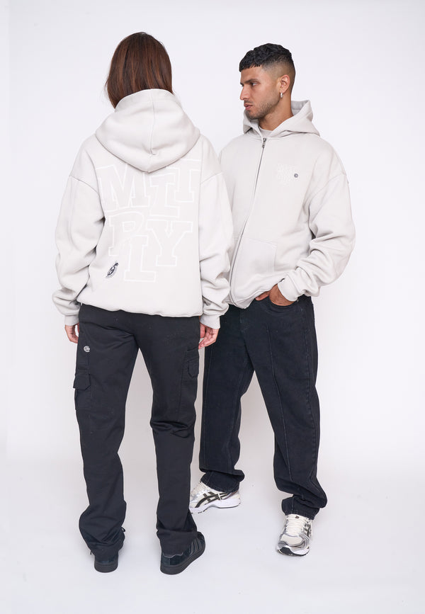 Multiply Spparel Oversize Zip Hoodie LIBRARY Dove Fabrikverkauf