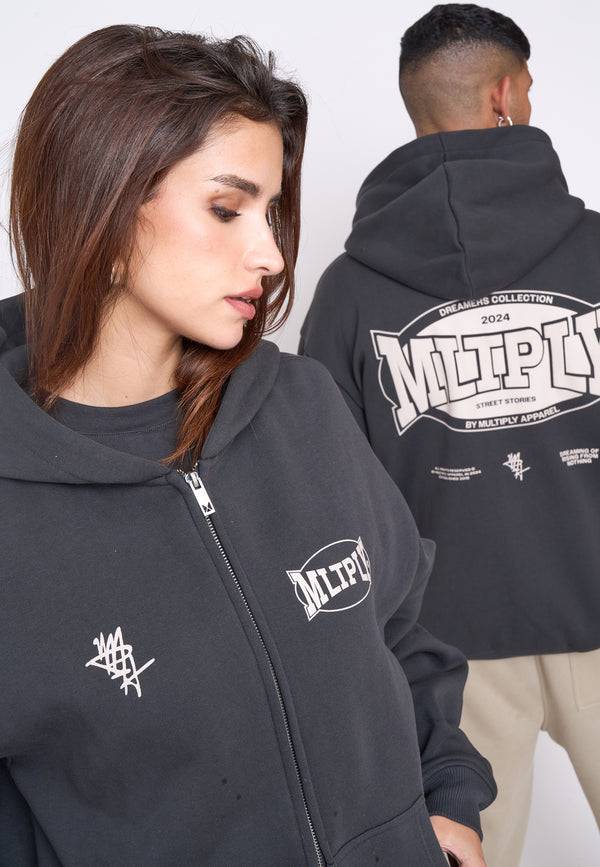 Multiply Spparel Oversize Zip Hoodie STREET Black Soda Meist gekauft