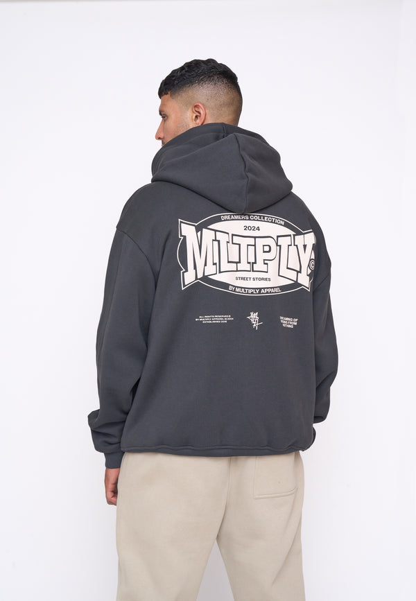 Multiply Spparel Oversize Zip Hoodie STREET Black Soda Meist gekauft