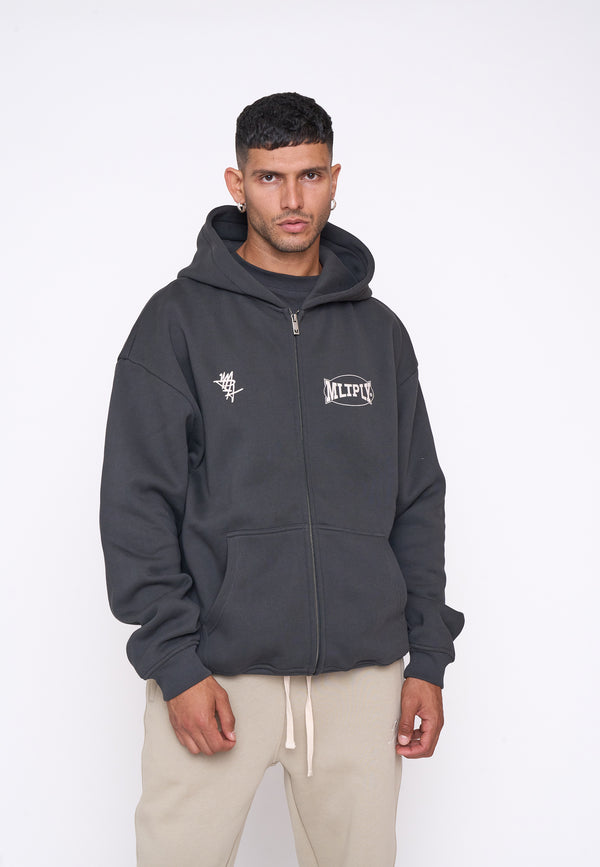 Multiply Spparel Oversize Zip Hoodie STREET Black Soda Meist gekauft