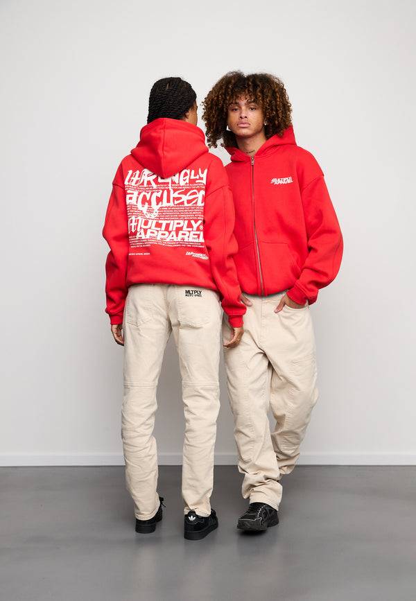 Multiply Spparel Oversize Zip Hoodie TRIAL Flame Scarlet Black Friday