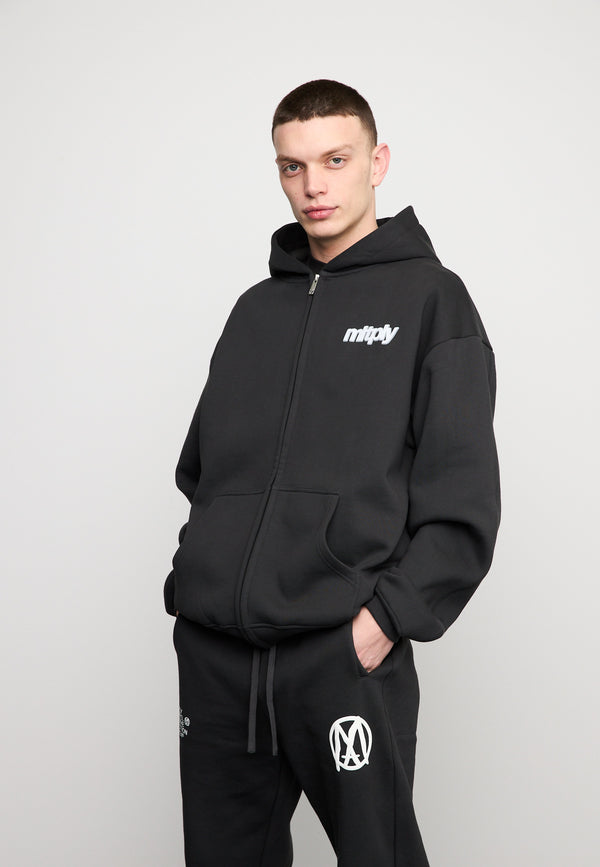 Multiply Spparel Oversize Zip Hoodie HEAT Black Soda Washed Vatertagsangebot