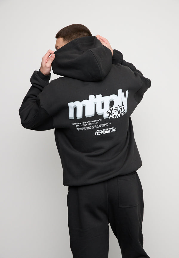 Multiply Spparel Oversize Zip Hoodie HEAT Black Soda Washed Vatertagsangebot