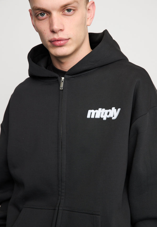 Multiply Spparel Oversize Zip Hoodie HEAT Black Soda Washed Vatertagsangebot