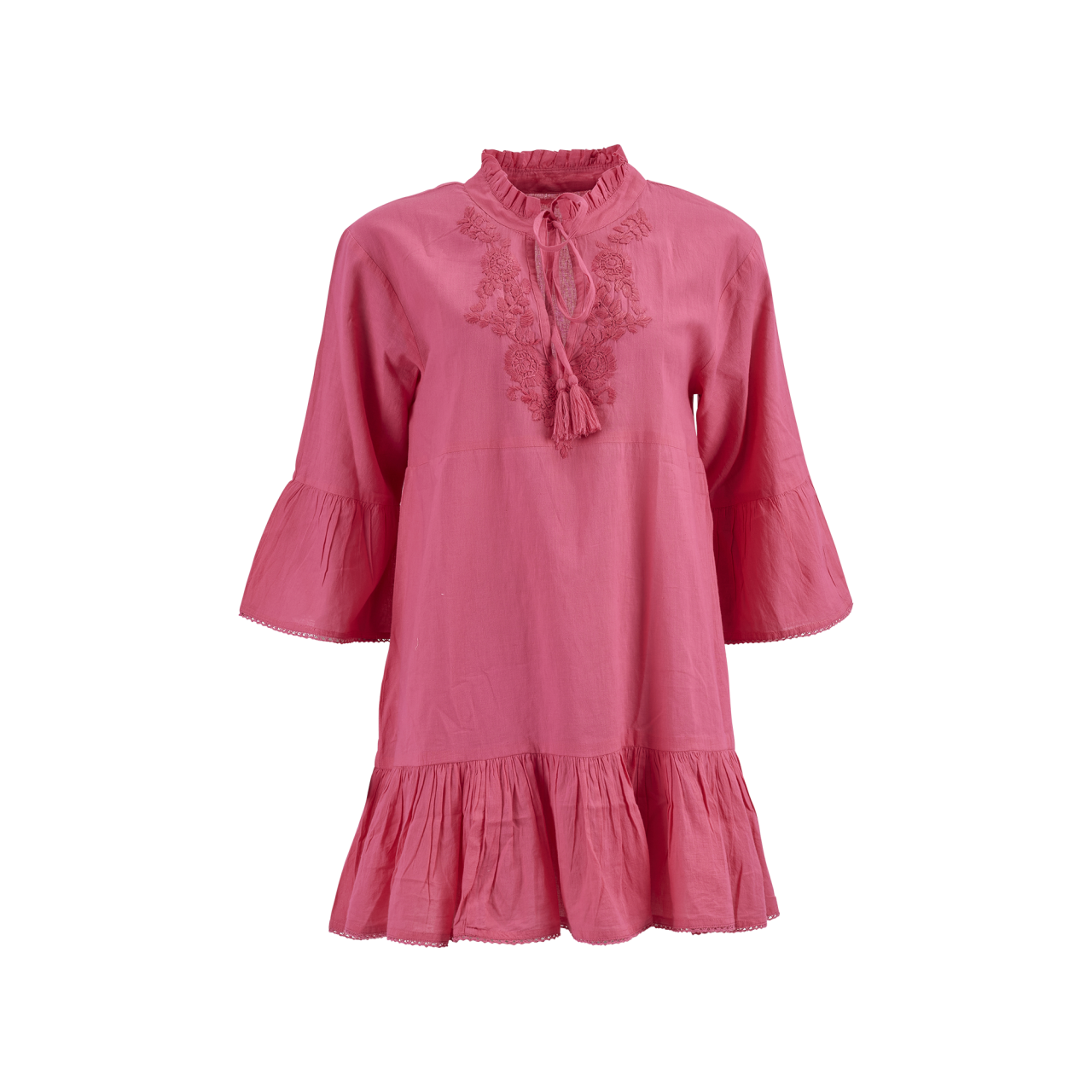 Nitzsche Accessoires Strandkleid mit Stickerei am V-Ausschnitt und Rüschen Bis zu 60% Rabatt