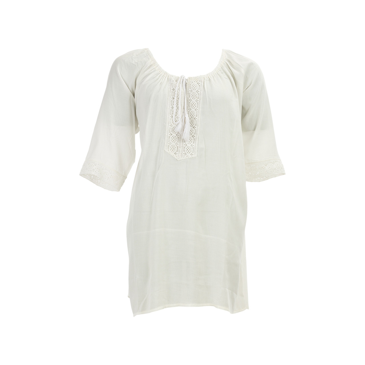 Nitzsche Accessoires Feminine Tunika mit Bändchen am V-Ausschnitt Kostenloser Versand