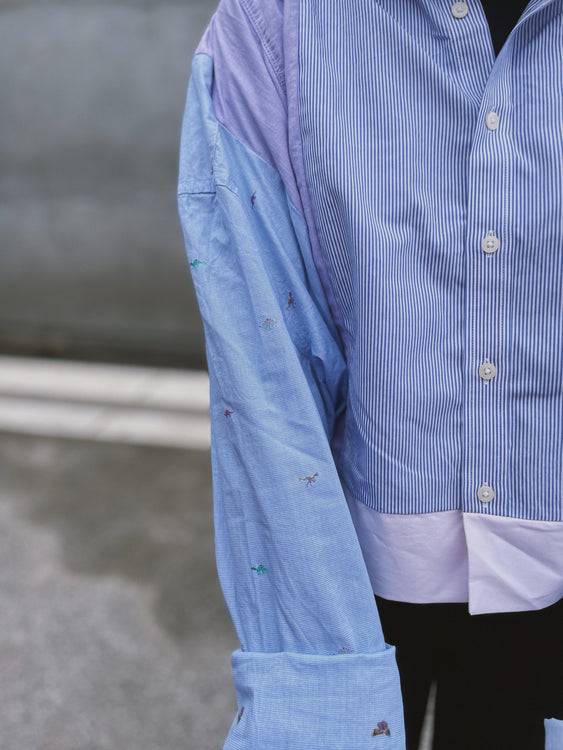 Nonoi Studio Blouson // Hellblau + Flieder // Onesize Wochenangebot