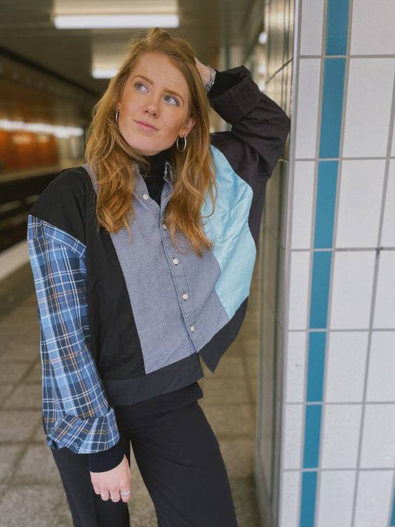 Nonoi Studio Blouson // Schwarz + Türkis // Onesize Begrenzte Freigabe